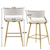 Set of 2 Breakfast Bar Stools Fabric Padded Bar Chairs Seat Kitchen Pub Stool