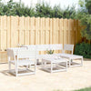 5 Piece Garden Lounge Set White Solid Wood Pine