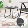 3 Piece Patio Bistro Rattan Furniture Set with 2 Armchair and Table