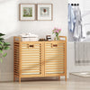 Freestanding Pull-out Laundry Cabinet with 2 Removable Bins-Natural