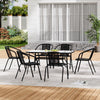 Garden Bistro Furniture Table Rattan Chairs Variable Shape with Umbrella Hole