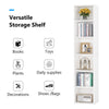 Tall Narrow Bookcase, 180 cm Modern Corner Bookcase with Storage, 6 Tier Shelves