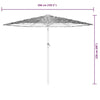 Garden Parasol with Steel White 268x268x226 Q5K9