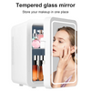 4L Mini Fridge with Light Mirror Portable Cooler Warmer Table Top Bedroom Makeup