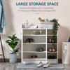 Shoe Storage Cabinet Footwear Rack Stand Organiser w/Adjustable Shelves White