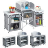 Garden Backyard Folding Cook Table Station Outdoor Camping Kitchen Cabinet Stand