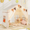 Kids Play Tent 3-4 Kids Large Play Tent House w/2 Opening Doors-Beige