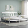 Bed Frame with Headboard White 200x200 Solid Wood K3G0