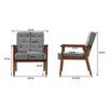 Vintage Upholstered Fabric Armchair with Button Lounge Chair Solid Wooden Frame