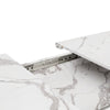 Extendable Dining Table 120-160x80x76.5cm, White Marbled MDF, Black Crossed Legs