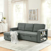 Linen Fabric 3 Seater Pull-Out Reversible Chaise Corner Sofa Bed Couch Storage