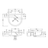 520mm Basin & Semi Pedestal 1 Tap Hole Modern Curved Bathroom Sink 1 Tap Hole