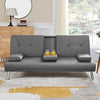Sofa Bed Faux Leather 3 Seater Sofa Couch Living Bed Settee with Cup Holders