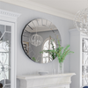 3D Bevelled Glass Wall Mirror Round Decorative Mirror Waterproof Bathroom Mirror