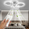 Dimmable LED Ceiling Fan Light Living Room Chandelier Lamp With Remote Control