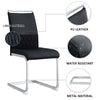 Dining Chairs Set of 2 Cantilever Chairs with Stylish Chrome Metal Frame Black