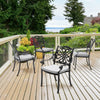 4x Vintage Garden Chairs Metal Bistro Patio Cast Aluminum Dining Chair with Pads
