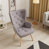 Tufted Velvet Buttoned Wingback Armchair Upholstered Accent Chair Single Sofa UK
