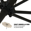 Garden Parasol Umbrella Patio Umbrella Beach Sun Umbrella 3M Cream Pcwcnnodphqkg