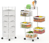 6 Tier Kitchen Rotating Storage Trolley Cart Utility Vegetable Mobile Shelf Rack