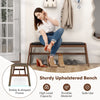 Upholstered Bench Solid Rubber Wood Frame Indoor Sponge Cushioned Bench