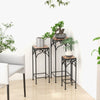 Metal Plant Stand Set of 3 Painted Flowerpot Mosaic Display Rack Pot Holder