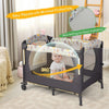 Costway Portable Baby Playard 3-in-1 Convertible Playpen w/Bassinet Bed