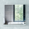 3 Door Bathroom Cabinet 6-Tier Shelf Inside Mirrored Wall Mounted Cupboard White