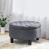 Chesterfield Button Linen Ottoman Storage Box Pouffe Footstool Coffee Table Seat