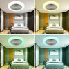 Ceiling Fan with Lighting RGB LED Light Adjustable Wind Speed Remote Control Nse