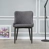 2x Luxury Dining Chair PU Faux Leather Metal Legs Grey Restaurant Kitchen Chairs