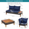 4Pcs Outdoor Sectional Wicker Furniture Set Garden Patio Sofa Loveseat Table Set