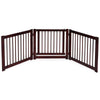 Indoor 3 Panels Step Over Fence Wooden Dog Gate 207 x 61 CM
