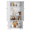 Storage Cabinet Wardrobe 4 Door Shelves Compact Multipurpose White Black MDF