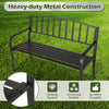 2-3-Persons Patio Bench Outdoor Metal Loveseat Chair-Black