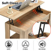 Wooden Coffee Table With Lift Up Top Storage Area and Magazine Shelf