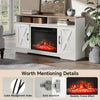 TV Stand Unit Cabinet & Electric Fireplace LED Fire Log Heater Flame Living Room