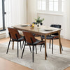 Set of 2 Dining Chairs with Arms Velvet PU Leather Chairs Kitchen