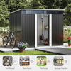 Galvanised Metal Garden Storage Shed Apex Pent Roof Window Frame Shed Anthracite