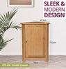 Corner Storage Cupboard, Small Oak Wooden Low Cabinet with 1 Adjustable Shelf