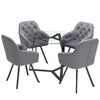 100cm Glass Dining Table Coffee Cafe Bar Kitchen Furnitur Stylish Base Breakfast