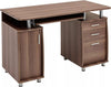 Desk - Walnut - Drawers - Storage Cabinet -