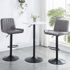 2x Gray Faux Leather Black Metal Base Swivel Bar Stool Height Adjustable Kitchen