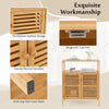 Bamboo Side Storage Organizer Bathroom Floor Cabinet w/ Double Doors