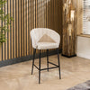 Pair of Hattie Counter Bar Stool Stone Grey