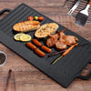Cast Iron Griddle Plate Fry Pan Grill Bbq Cooking Skillet Double Side Reversible