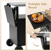 Outdoor BBQ Grill Cart with Stainless Steel Top Foldable Side Table Storage