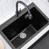 Modern Matte Black Inset Kitchen Sink Single/1.5/Double Bowl & Waste Undermount