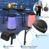 3Pcs Folding Camping Table Stool Set Portable Lightweight Picnic Table LED Chair
