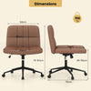 Criss Cross Chair PU Leather Upholstered Legged Office Chair w/ Wheels (Brown)